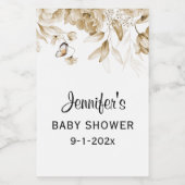 ミニボトルセピア赤ちゃんシャワーフローラドロップミニ ワインラベル (シングルラベル)