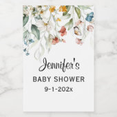 ミニボトルベビーシャワーフローラドロップミニ ワインラベル (シングルラベル)