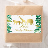 ミニボトルラベルジャングル動物グリーン金ゴールドベビー ラベル (インサイチュ)