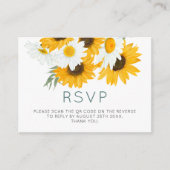 ミニボヘミアンひまわり結婚のQRコードRSVP エンクロージャーカード (正面)
