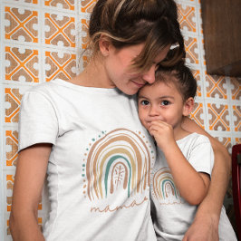 ミニボホーレインボーアンドパステルデザインベビーTシャツ ベビーTシャツ