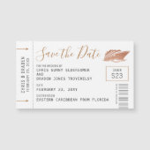 ミニボーディングパス結婚クルーズの日付磁石 (正面)