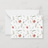 ミニポインセチアリース写真メリークリスマス ノートカード (裏面)