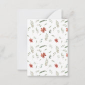 ミニポインセチア緑メリークリスマスフォト ノートカード (裏面)