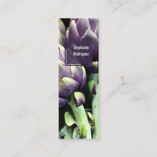 ミニポートレートフードビジネスカード スキニー名刺 (正面)