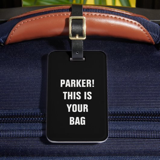 ミニマおもしろいクールリストタイポグラフィ名前をカスタムする ラゲッジタグ (正面インサイチュ2)