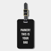 ミニマおもしろいクールリストタイポグラフィ名前をカスタムする ラゲッジタグ (正面縦)