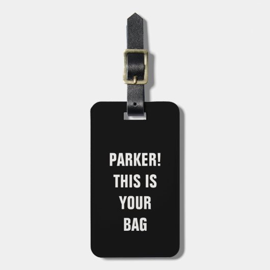 ミニマおもしろいクールリストタイポグラフィ名前をカスタムする ラゲッジタグ (正面縦)