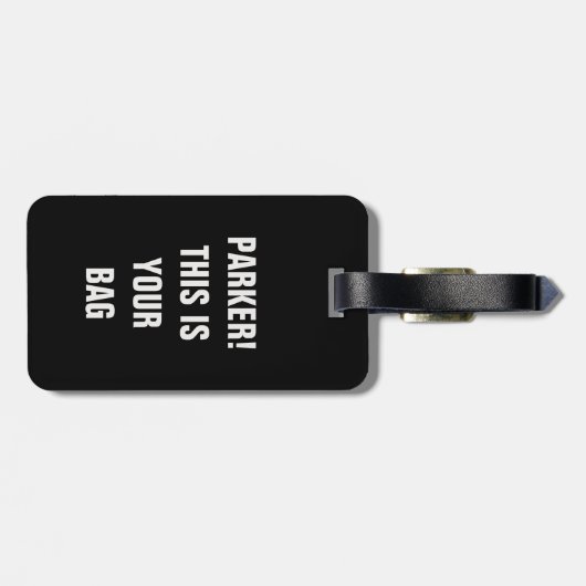 ミニマおもしろいクールリストタイポグラフィ名前をカスタムする ラゲッジタグ (裏面横)