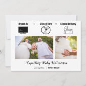 ミニマおもしろいリストのテレビ妊娠 案内状 (正面)