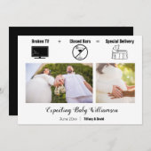 ミニマおもしろいリストのテレビ妊娠 案内状 (正面/裏面)