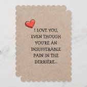 ミニマおもしろいリストカスタム文字バレンタインフラットカード (正面/裏面)