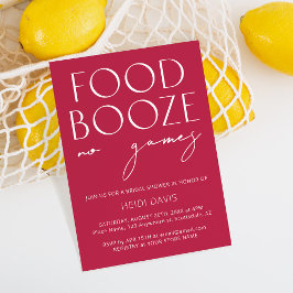 ミニマおもしろいリストマゼンタNoゲームブライダルシャワー 招待状