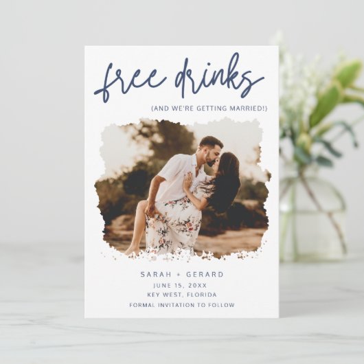 ミニマおもしろいリスト写真ウェディング日付を保存 セーブザデート (スタンド正面)