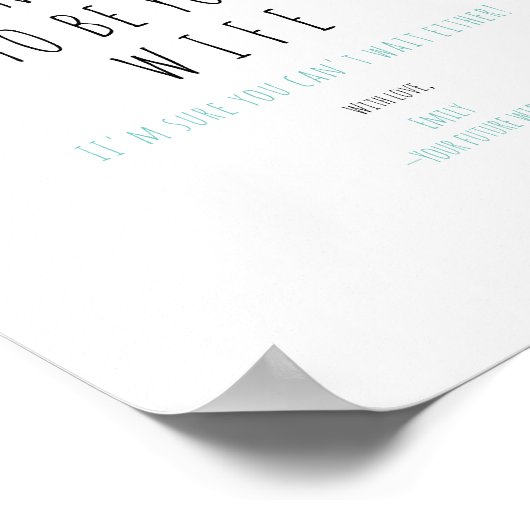 ミニマおもしろいリスト手書き未来の夫の妻 ポスター (角)