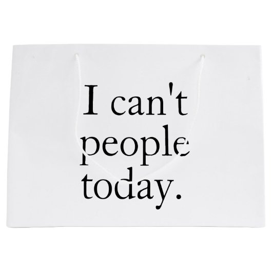 ミニマおもしろいリスト抱き枕 | 今日は人が来ない ラージペーパーバッグ (正面)