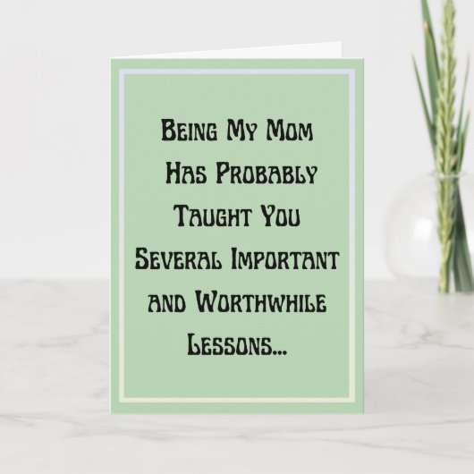 ミニマおもしろいリスト母の日ことわざレトロ親 カード (正面)