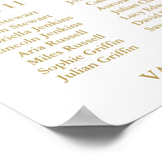 ミニマお気に入りのリストの結婚人の座席表 ポスター (角)