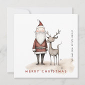 ミニマお洒落リストのサンタクロースのクリスマス会社 シーズンカード (正面)