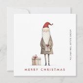 ミニマお洒落リストのサンタクロースのクリスマス会社 シーズンカード (正面)