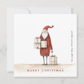 ミニマお洒落リストのサンタクロースのクリスマス会社 シーズンカード (正面)
