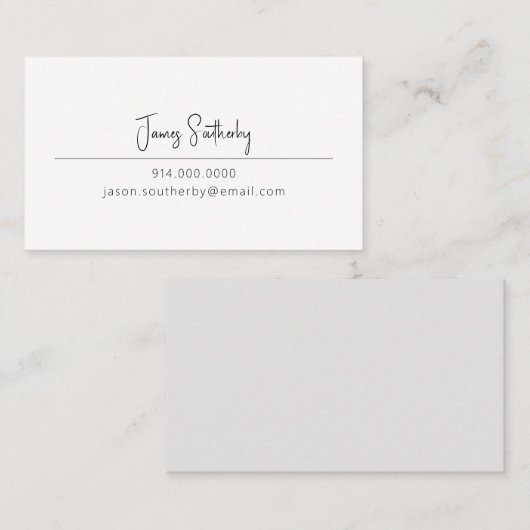 ミニマお洒落リストの白黒パーソナル 名刺 (正面/裏面)