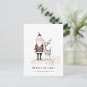 ミニマお洒落リストサンタクロースのクリスマス ポストカード (スタンド正面)