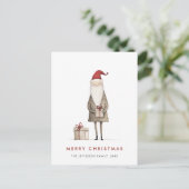 ミニマお洒落リストサンタクロースのクリスマス ポストカード (スタンド正面)