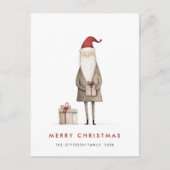 ミニマお洒落リストサンタクロースのクリスマス ポストカード (正面)