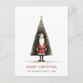 ミニマお洒落リストサンタクロースのクリスマス ポストカード (正面)