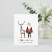 ミニマお洒落リストサンタクロースのクリスマス ポストカード (スタンド正面)