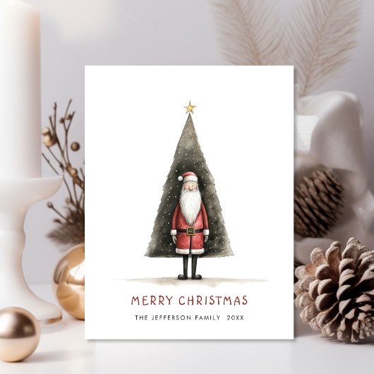 ミニマお洒落リストサンタクロースのクリスマス ポストカード