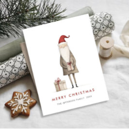 ミニマお洒落リストサンタクロースのクリスマス ポストカード