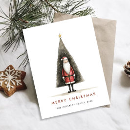 ミニマお洒落リストサンタクロースのクリスマス ポストカード