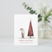 ミニマお洒落リストサンタクロースのクリスマス ポストカード (スタンド正面)