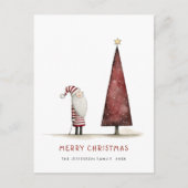 ミニマお洒落リストサンタクロースのクリスマス ポストカード (正面)