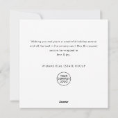 ミニマお洒落リスト国のクリスマス企業の シーズンカード (裏面)