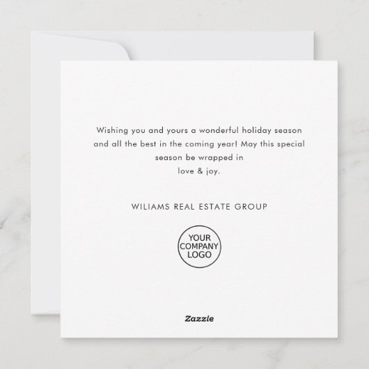 ミニマお洒落リスト国のクリスマス企業の シーズンカード (裏面)