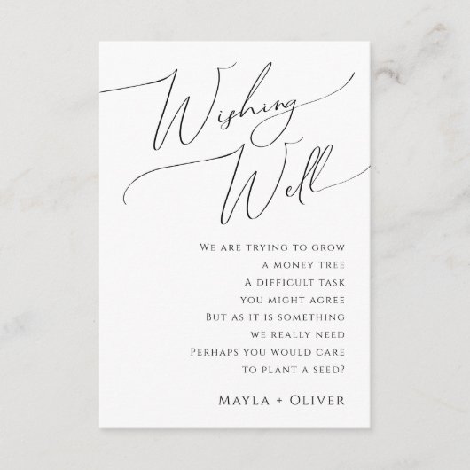 ミニマお洒落リスト結婚スクリプトの願い エンクロージャーカード (正面)