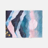 ミニマお洒落リスト金ゴールドマウンテンウォーター色 フリースブランケット (正面(横))