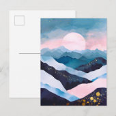 ミニマお洒落リスト金ゴールドマウンテンウォーター色 案内ポストカード (正面/裏面)