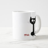 ミニマお洒落リスト黒猫 ジャンボコーヒーマグカップ (正面右)