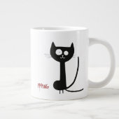 ミニマお洒落リスト黒猫 ジャンボコーヒーマグカップ (右)
