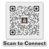 ミニマお洒落リストQRコードステッカー – 接続をスキャン シール (正面)