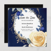 ミニマお洒落素朴結婚リスト セーブザデート (正面/裏面)