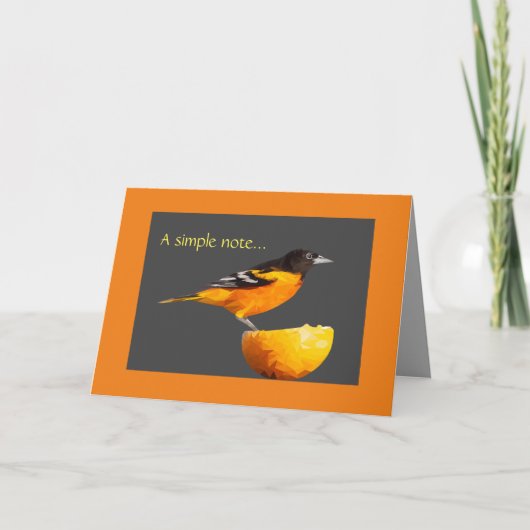ミニマかわいらしリストのOriole Bird Greeting Card カード (正面)
