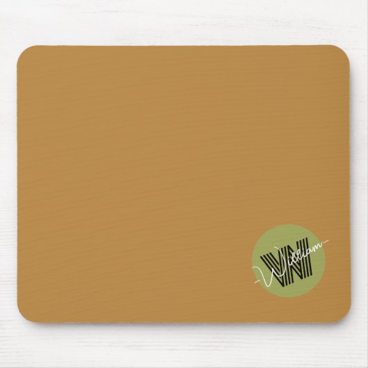 ミニマかわいらしリストエレガントモノグラムイニシャルブラウン マウスパッド (正面)