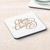 ミニマきらめくリスト金ゴールドメリークリスマスフレーズ コースター (左側)