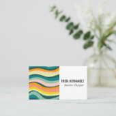 ミニマはっきりしたカラフルリストのストライプ曲線 名刺 (スタンド正面)