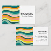 ミニマはっきりしたカラフルリストのストライプ曲線 名刺 (正面/裏面)